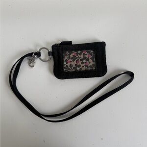 Vera Bradley Black Floral Wristlet